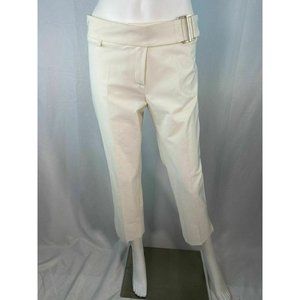 Celyn B Off White Belted Crop Dress Pants